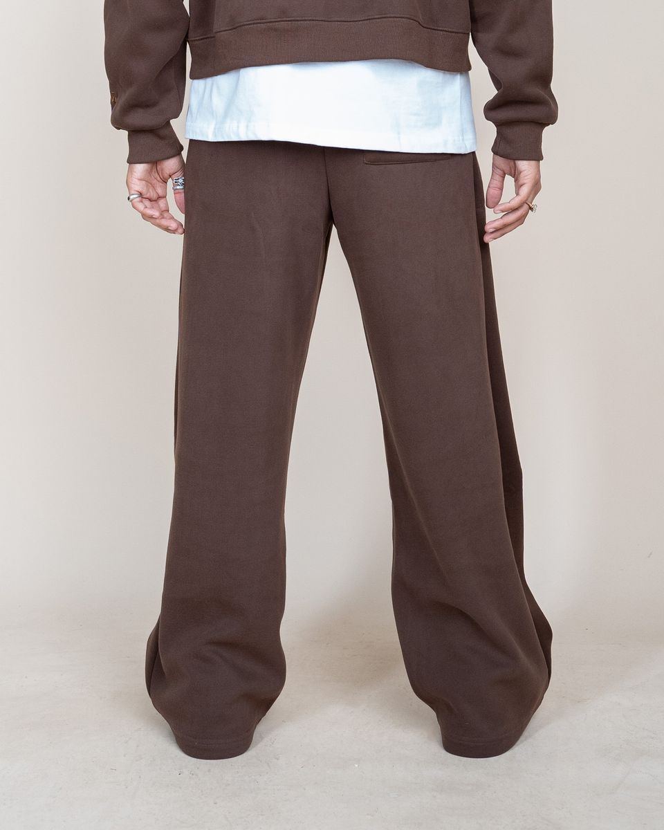 CHOCOLATE BROWN WIDE LEG SWEATPANTS