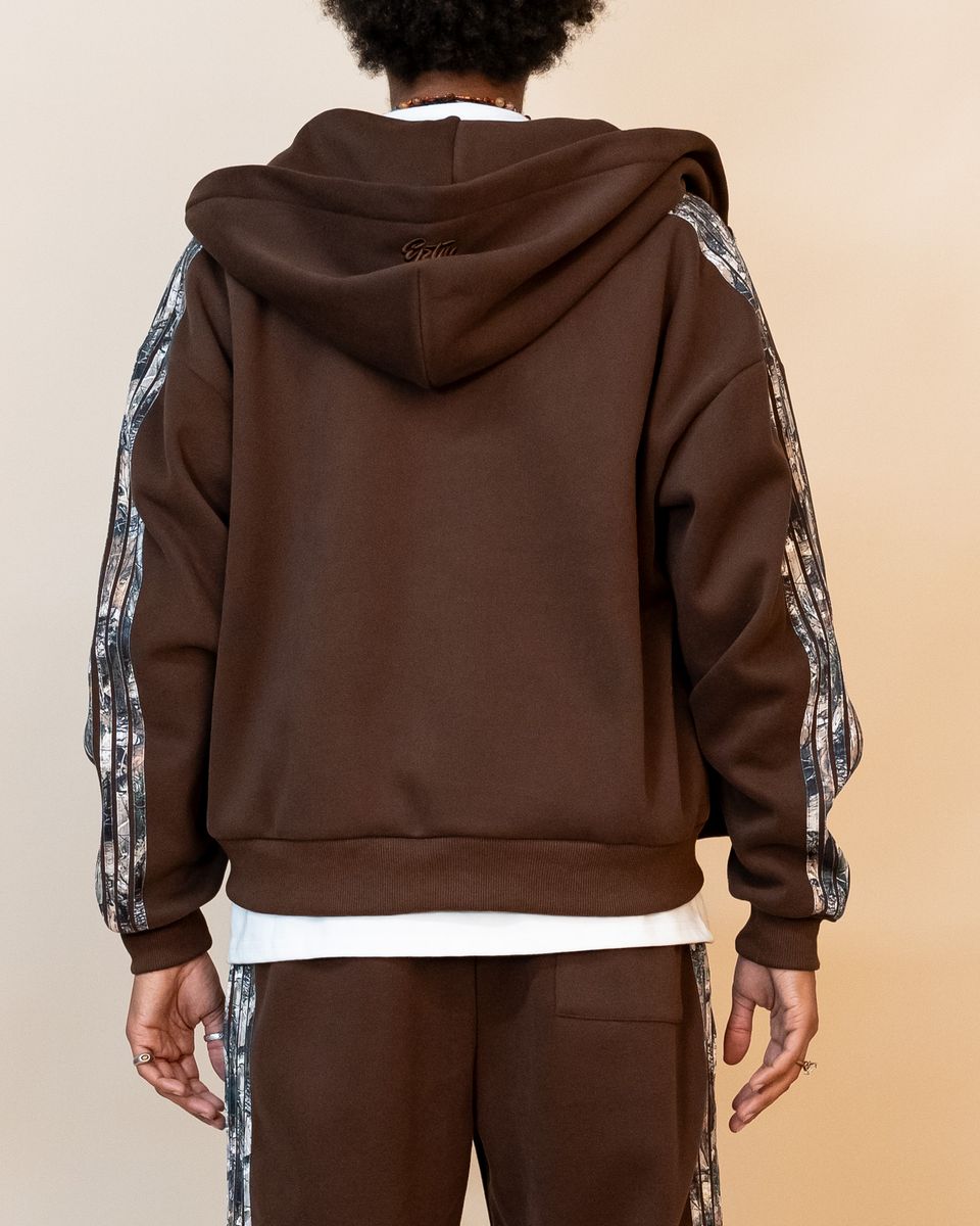 CHOCOLATE CAMO ZIP HOODDIE