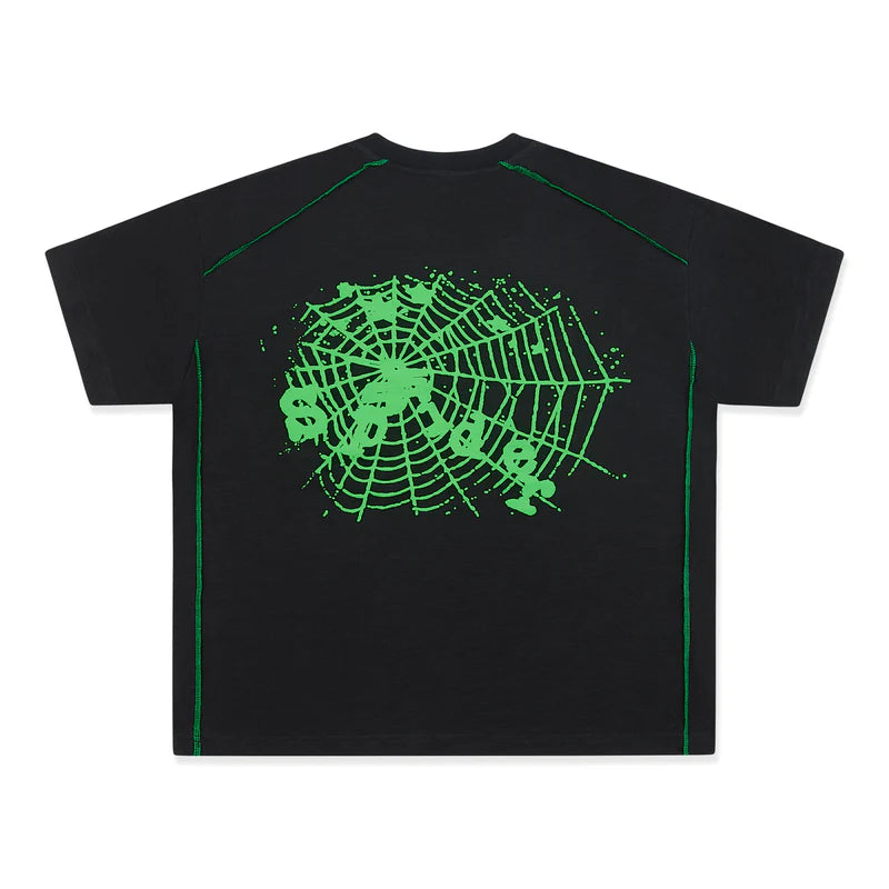 Sp5der Short Sleeve Black Slime Green