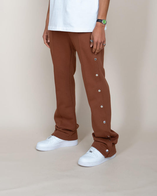 FRENCH TERRY SNAP FLARED PANTS