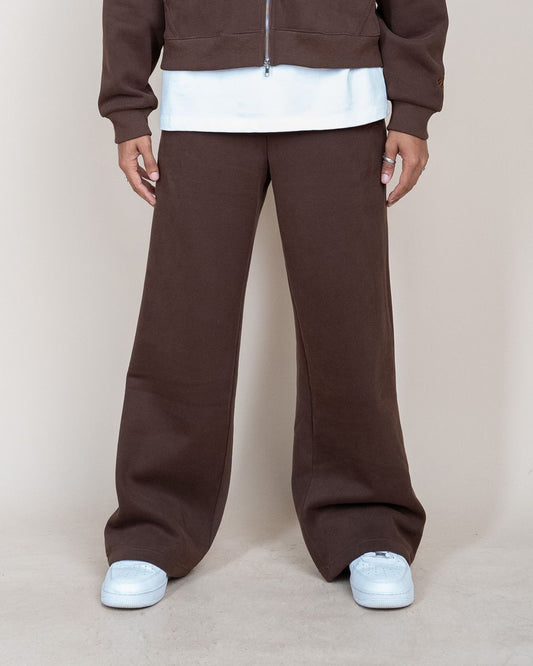 CHOCOLATE BROWN WIDE LEG SWEATPANTS