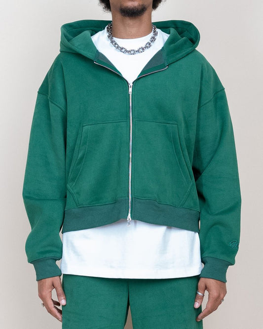 IRVINE GREEN CROPPED HOODIE