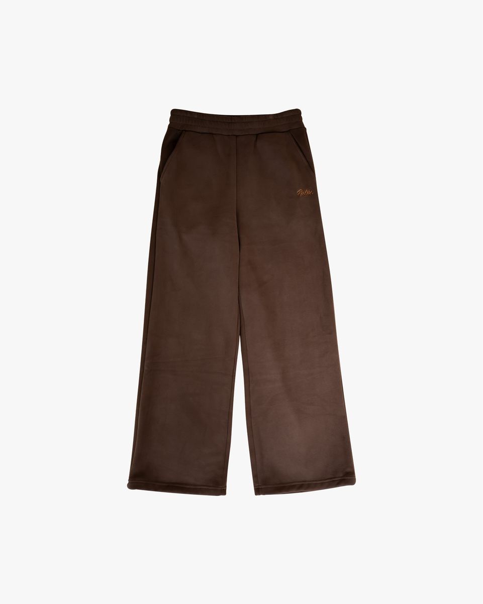 CHOCOLATE BROWN WIDE LEG SWEATPANTS