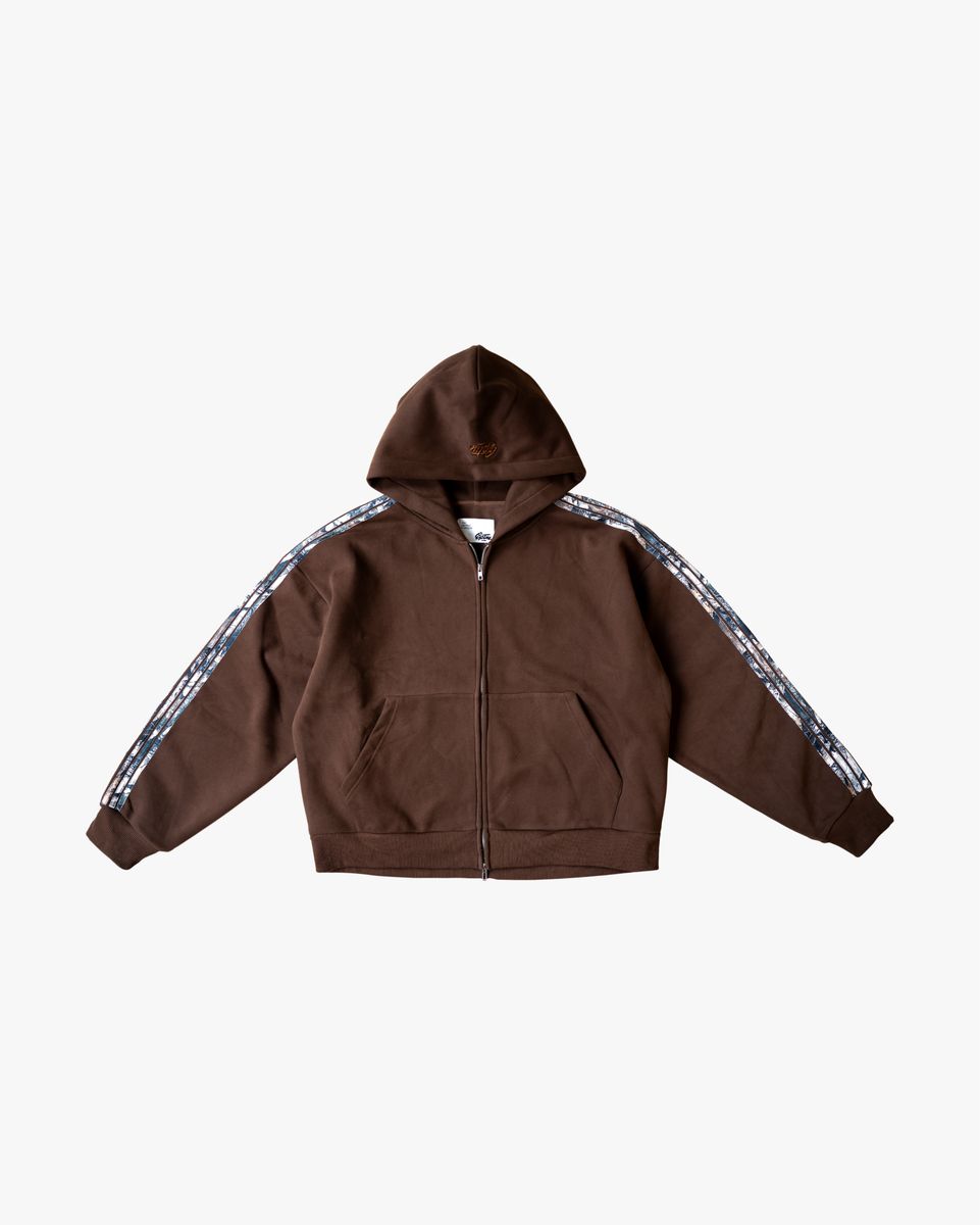 CHOCOLATE CAMO ZIP HOODDIE