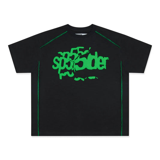 Sp5der Short Sleeve Black Slime Green