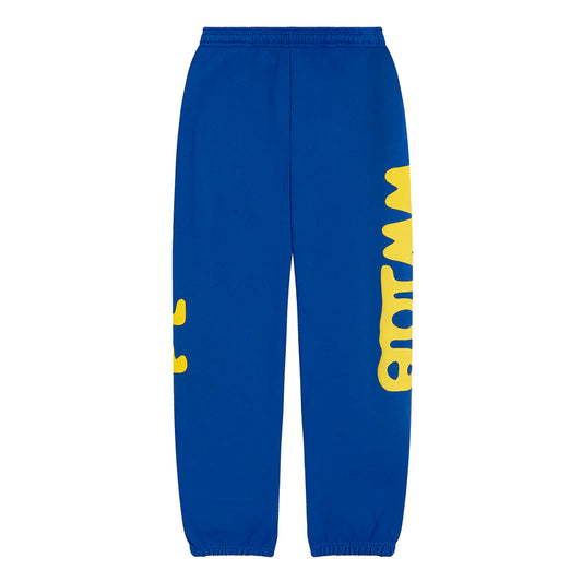 Sp5der Blue Yellow Sweatpants