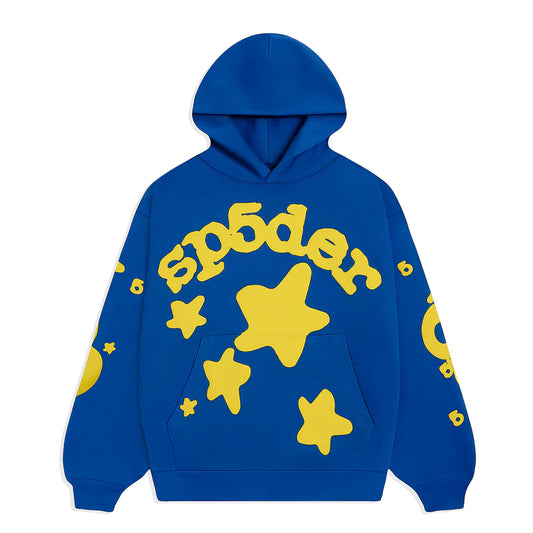 Sp5der Blue Yellow Hoodie